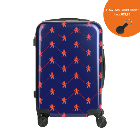 O.Leo reiskoffer Patroon met MyTech Smart Finder