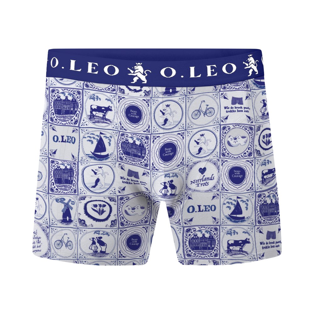 O.Leo Men's 2 Pack Boxer Shorts Blue