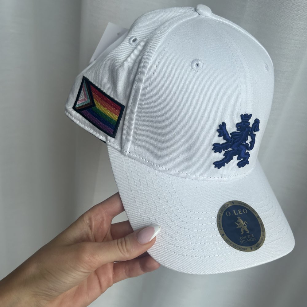 O.Leo Baseballpet - Wit - Blauwe Hollandse leeuw - Pride flag - Unisex