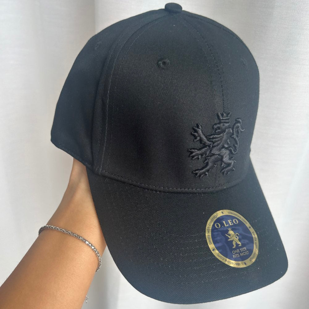 O.Leo Baseballpet - Zwart - Zwarte Hollandse leeuw - Unisex