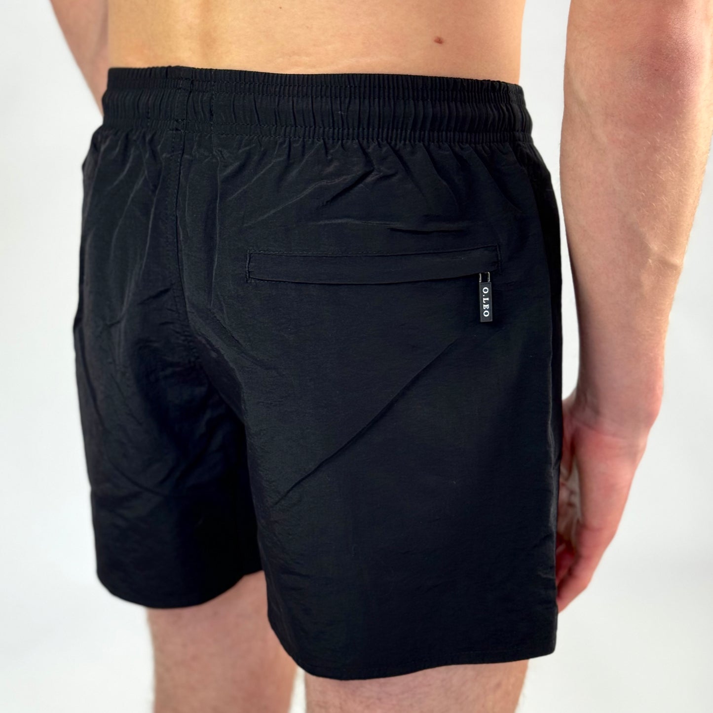 O.Leo Men's Swimming Trunks Black with free boxer shorts