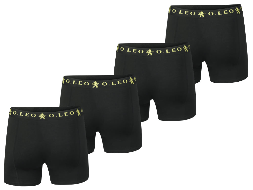 O.Leo Heren 4 Pack Boxershorts Zwart