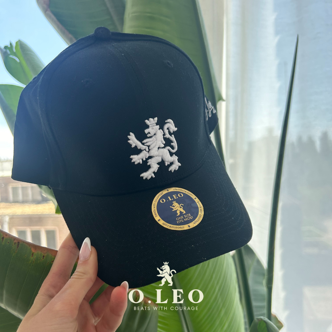 O.Leo baseballpet - Zwart - Witte Hollandse leeuw - Unisex