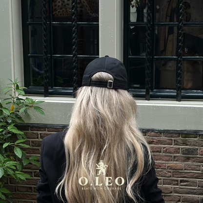 O.Leo baseballpet - Zwart - Witte Hollandse leeuw - Unisex