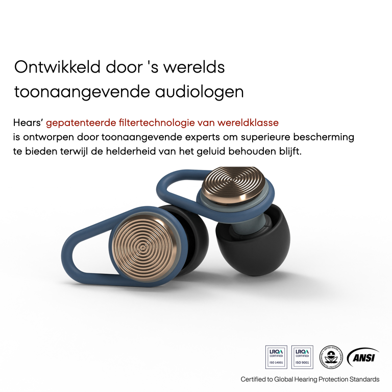 Hears One - Festival oordopjes in Jet Black - Brass Blue of Silver Night