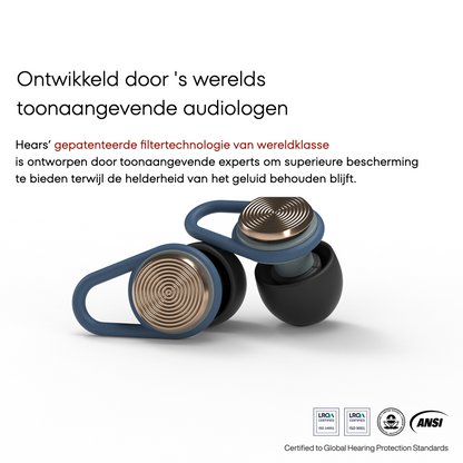 Hears One - Festival oordopjes in Jet Black - Brass Blue of Silver Night