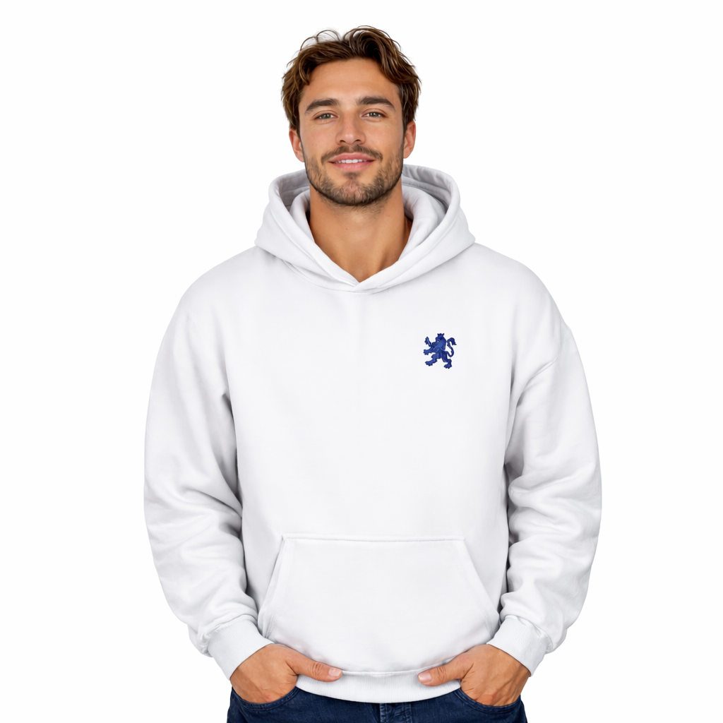 O.Leo Hoodie Wit (Blauwe Leeuw)