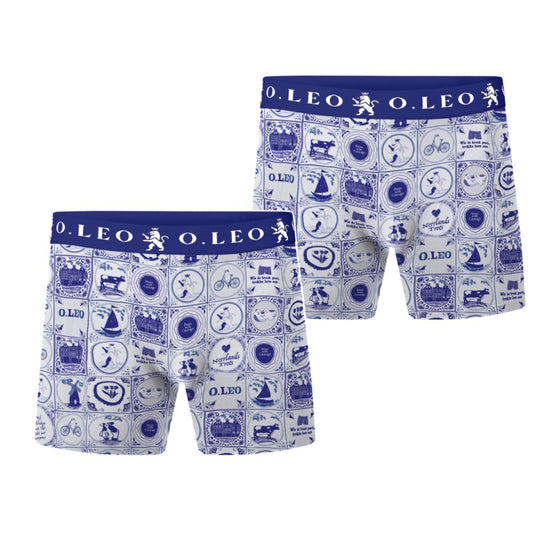 O.Leo Heren 2 Pack Boxershorts Dutch Design Print