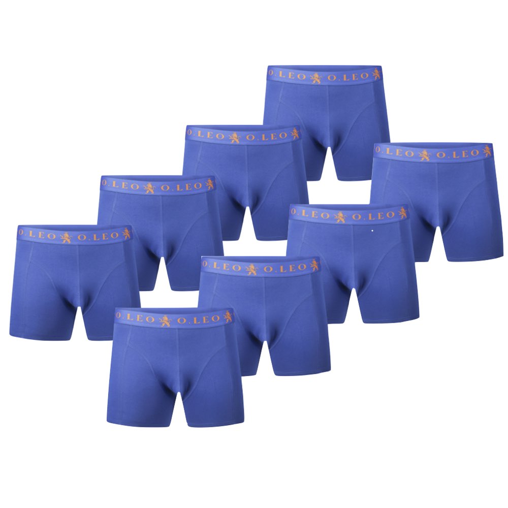 O.Leo Men's 2 Pack Boxer Shorts Blue 