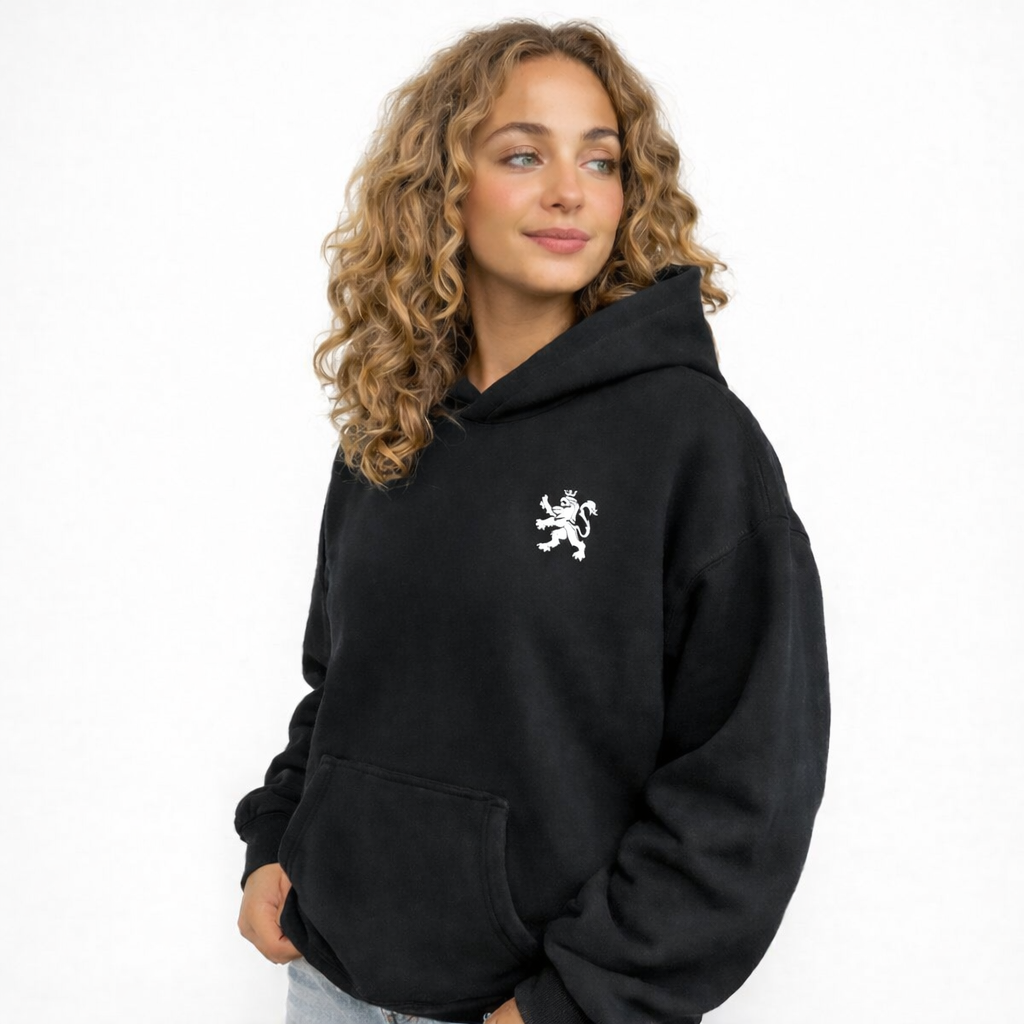 O.Leo Hoodie Zwart (Witte Leeuw)