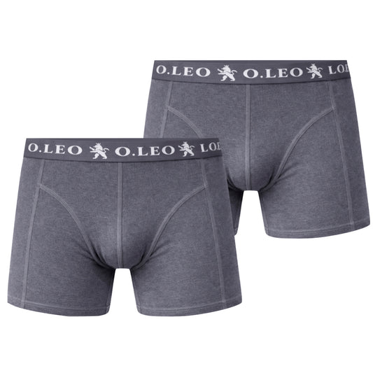 O.Leo Heren 2 Pack Boxershorts Grijs