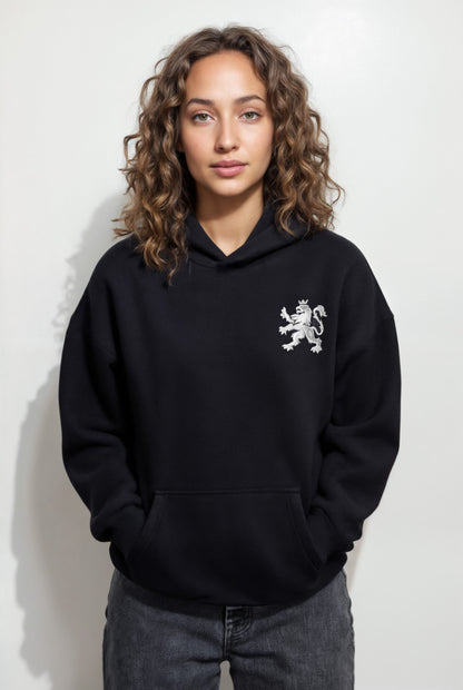 O.Leo Hoodie Zwart (Witte Leeuw)