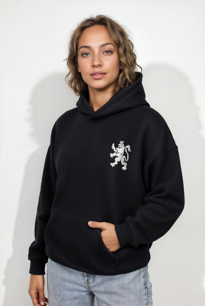O.Leo Hoodie Zwart (Witte Leeuw)