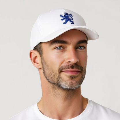 O.Leo Baseballpet - Wit - Blauwe Hollandse leeuw - Unisex