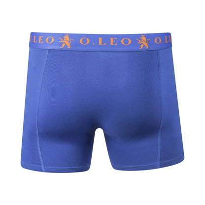 O.Leo Men's 2 Pack Boxer Shorts Blue 